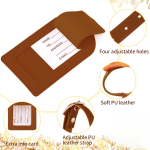 Brown PU Leather Luggage Tag - Image 3