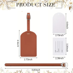 Brown PU Leather Luggage Tag - Image 2