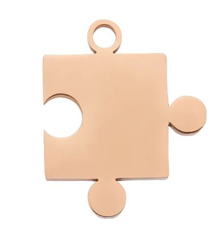 Puzzle Piece Necklace - Rose Gold Color
