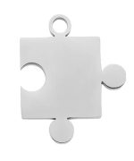 Puzzle Piece Necklace - Silver Color