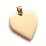 Stainless Steel Heart Pendant - Gold - 1 Inch