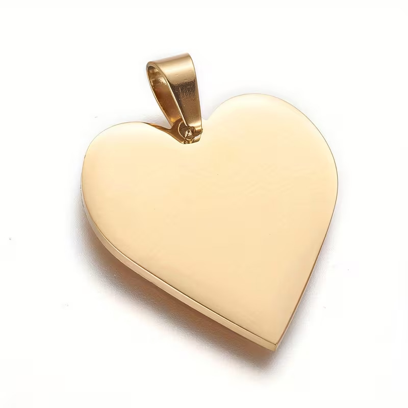 713b995cafee475fa50e0178d1abfea0-goods Stainless Steel Heart Pendant - Gold - 1 Inch - Image 1
