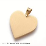 Stainless Steel Heart Pendant - Gold - 1 Inch - Image 2